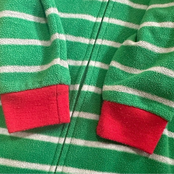 Carter’s Christmas Green Striped Fleece Zip Footed Sleeper Boys 24 Months - Picture 5 of 7